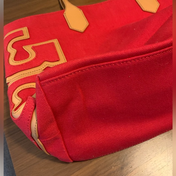 Tory Burch New w/out tags canvas tote. Color: Red - Picture 7 of 8